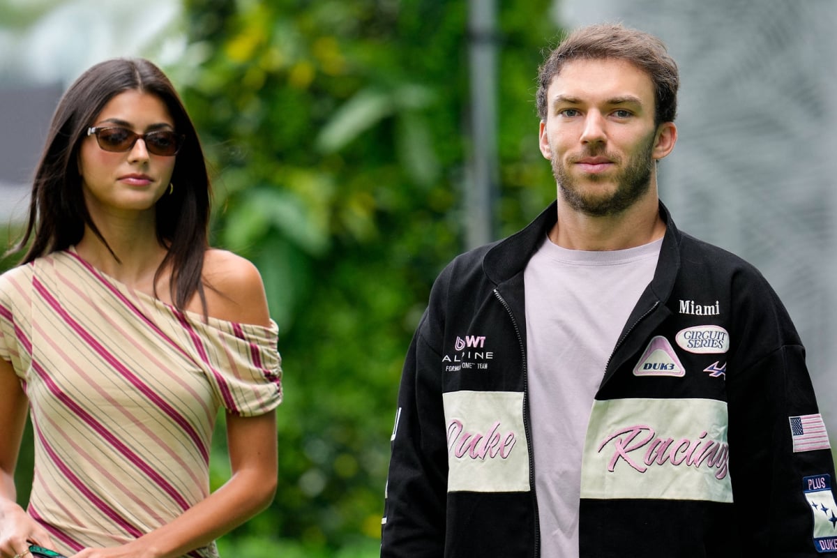 Pierre Gasly, Francisca Gomes, Alpine, Miami, 2025