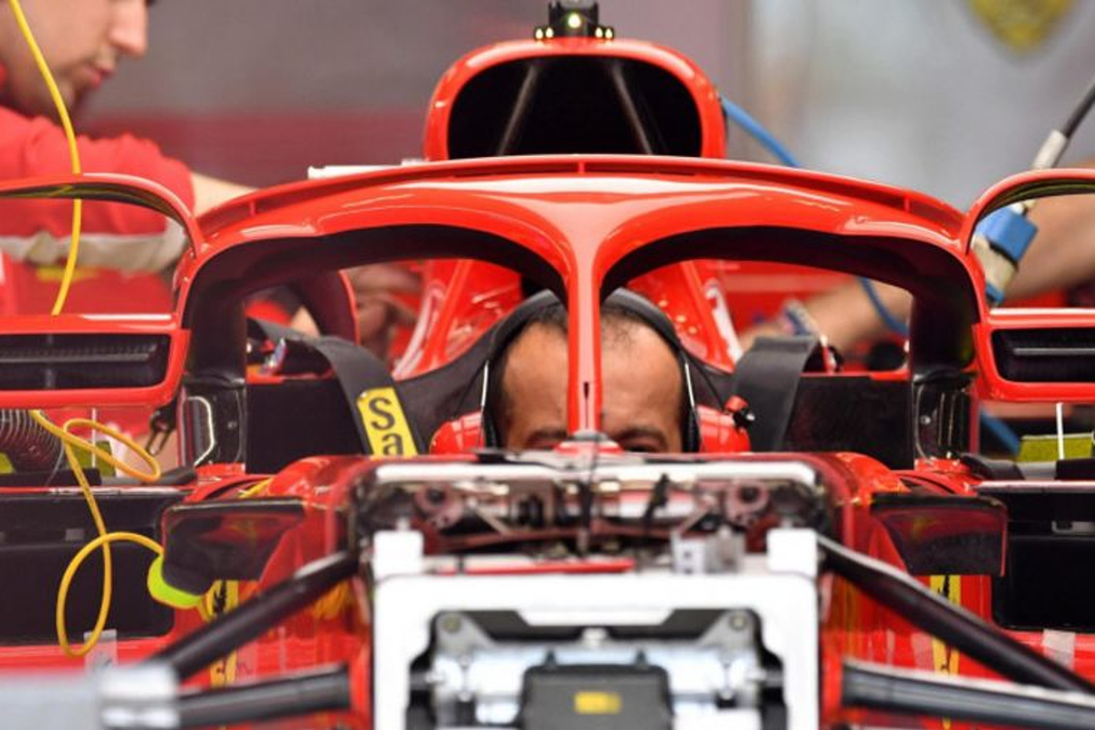 Ferrari show off halo-mounted mirrors in Barcelona