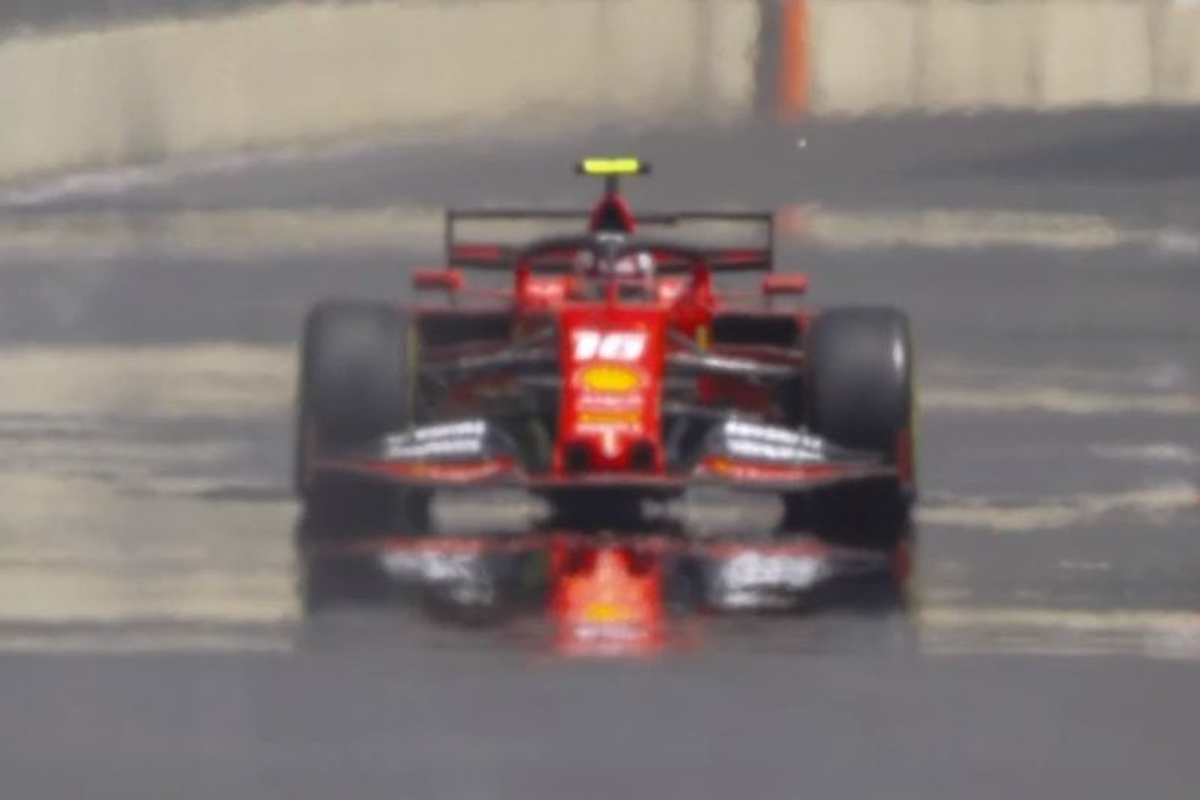 VIDEO: Leclerc lifted manhole cover which destroyed Russell's Williams