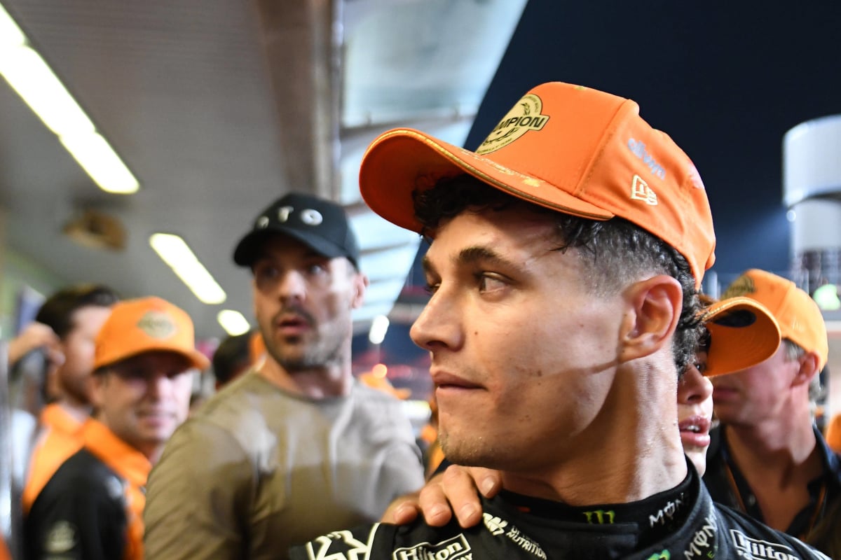 Lando Norris in the Abu Dhabi paddock