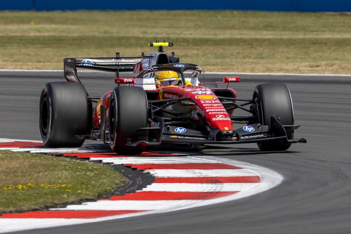 Hamilton during practice at Silverstone