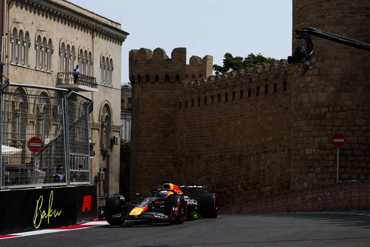 Verstappen during FP1 in Baku