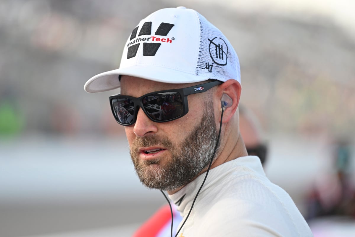 An image of NASCAR driver Shane van Gisbergen staring down the camera