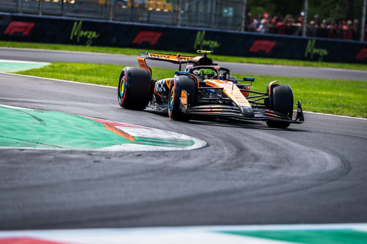 Norris during FP2 at Monza