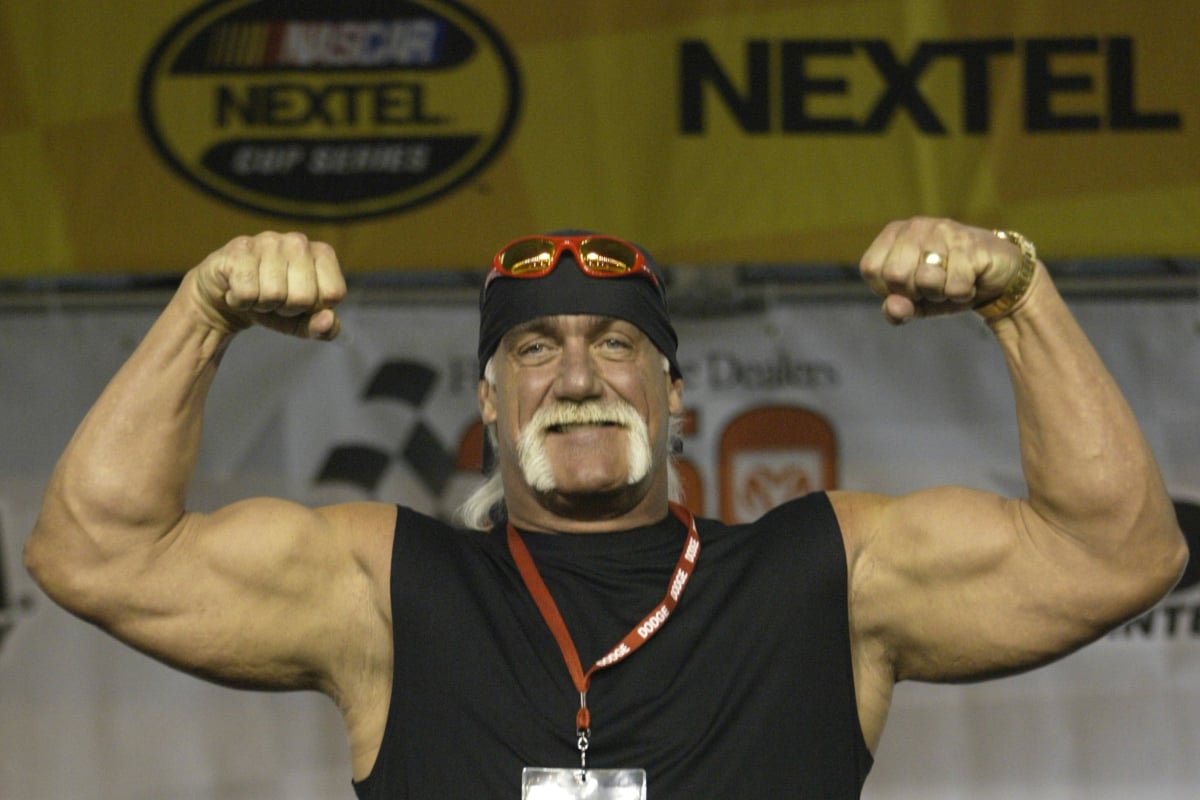 Hulk Hogan serving as grand marshal for a NASCAR race