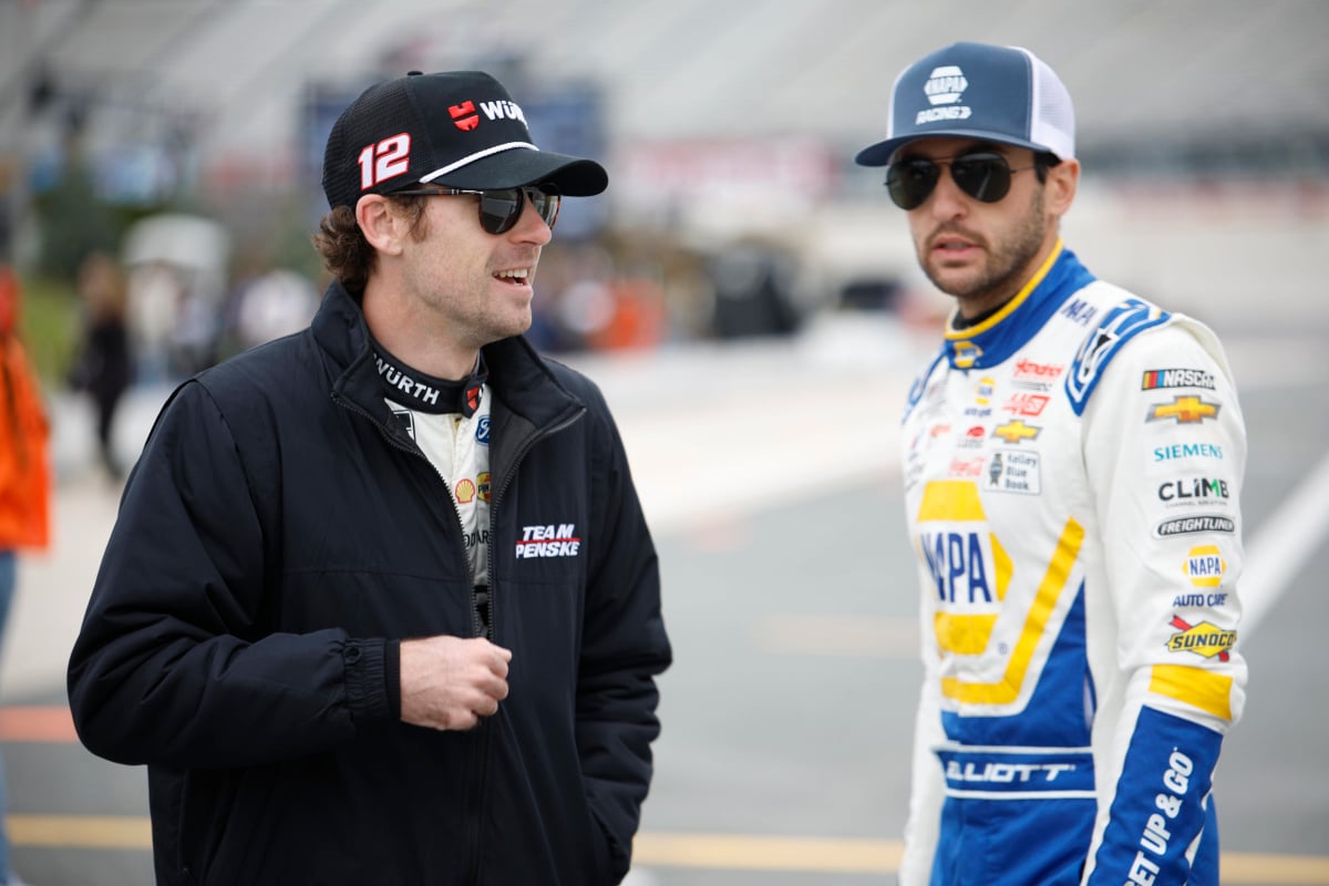 An image of NASCAR drivers Ryan Blaney and Chase Elliott