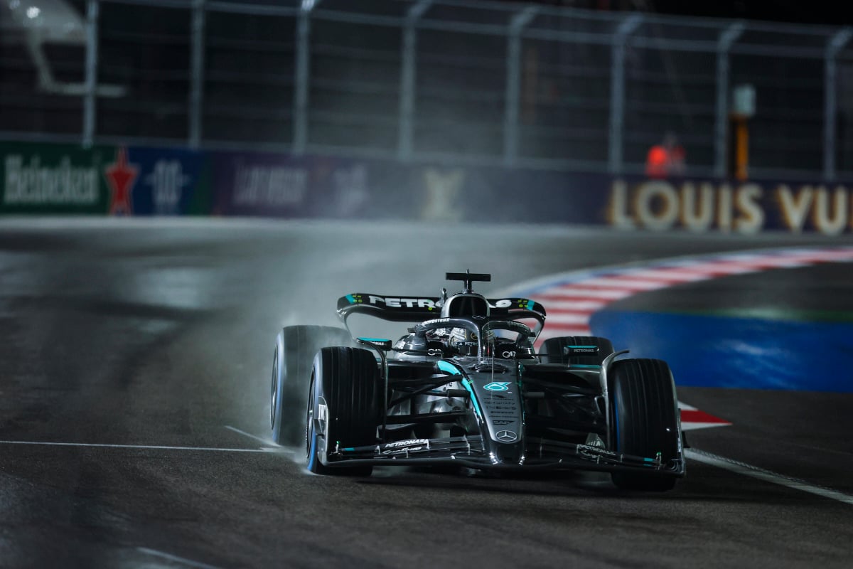 Russell during qualifying in Las Vegas