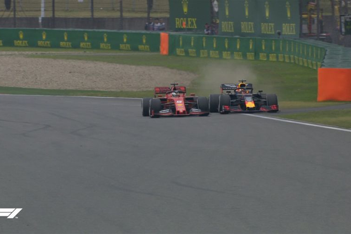 VIDEO: Verstappen dives down inside of Vettel!