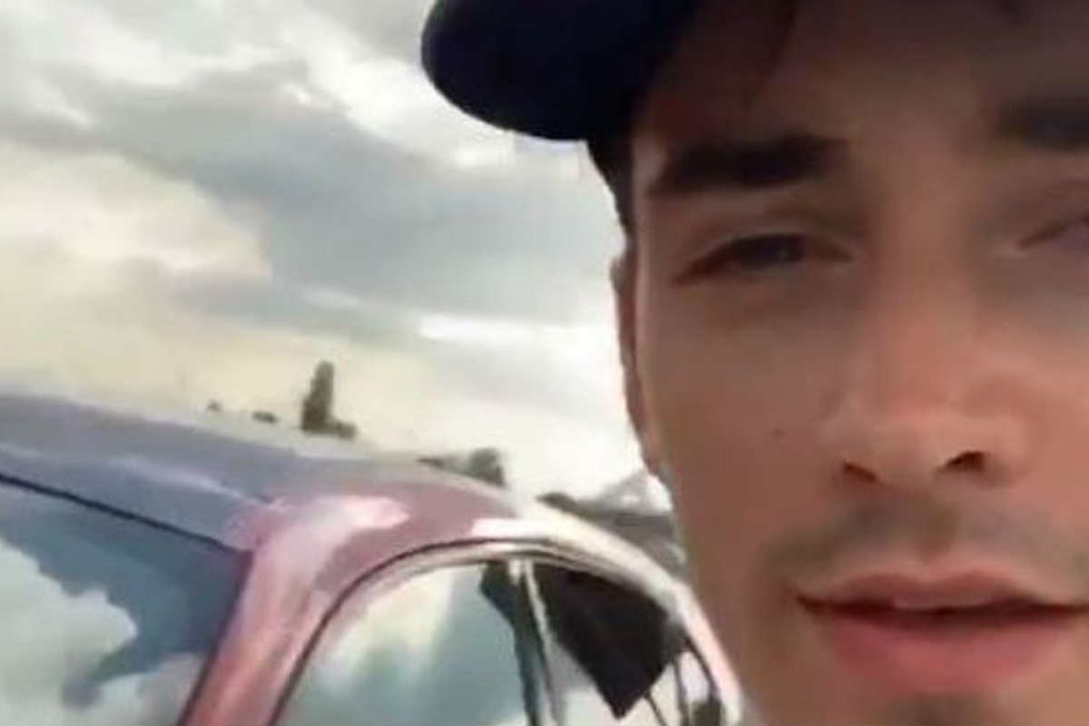 VIDEO: Leclerc suffers scary puncture on motorway!
