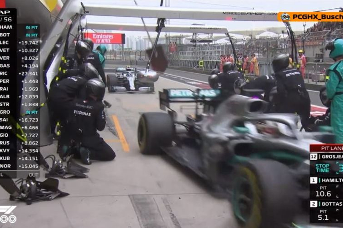 VIDEO: Hamilton and Bottas enjoy perfect double pitstop!
