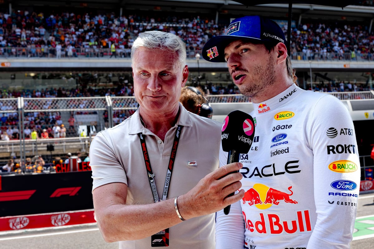 Davild Coulthard talking to Max Verstappen