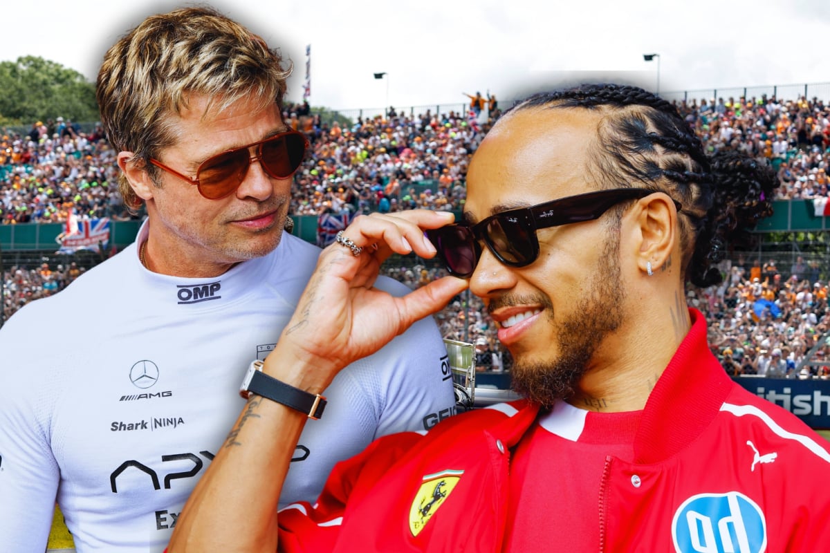 brad pitt, lewis hamilton, ferrari, apx gp, silverstone, f1 movie