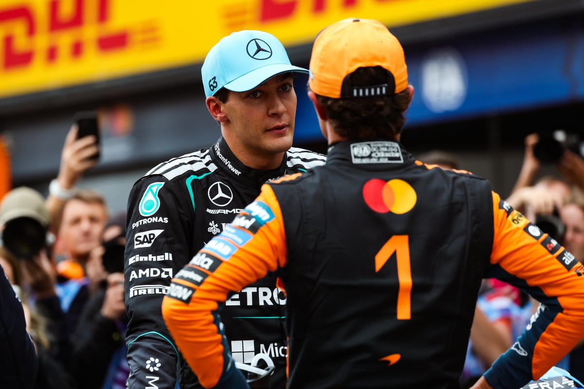 Russell and Norris after race at Zandvoort