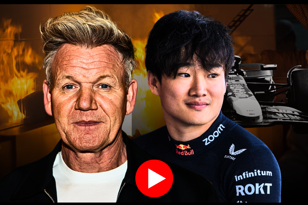 Yuki Tsunoda and Gordon Ramsay are shown together in a picture composite