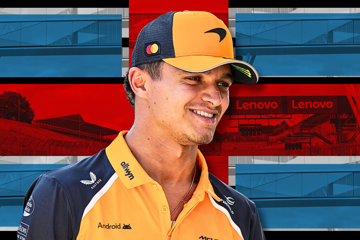 Lando Norris with the British flag