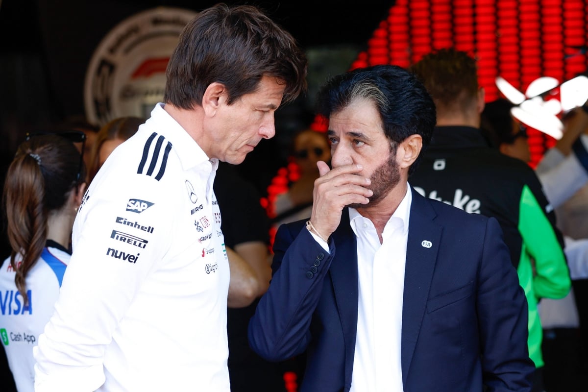 Toto Wolff, Mohammed Ben Sulayem, Mercedes, FIA, Monza, Italy, 2025