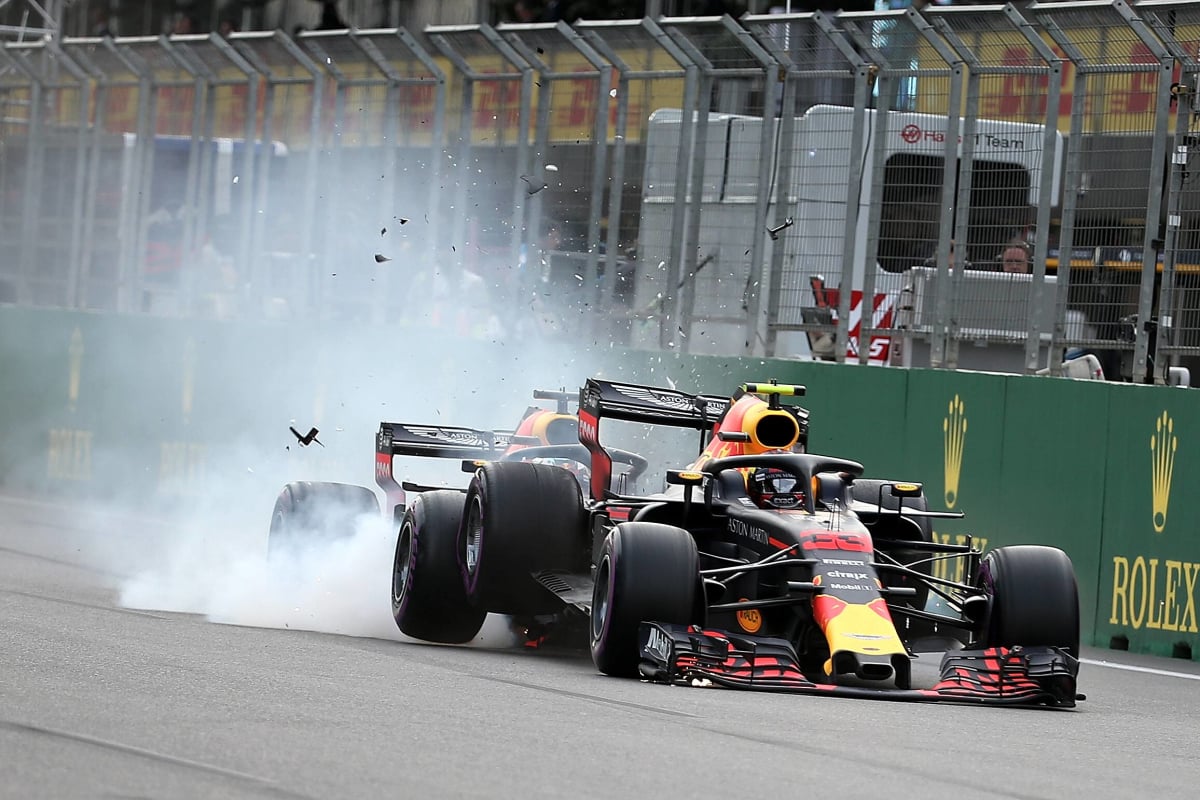 Verstappen and Ricciardo crash in Baku