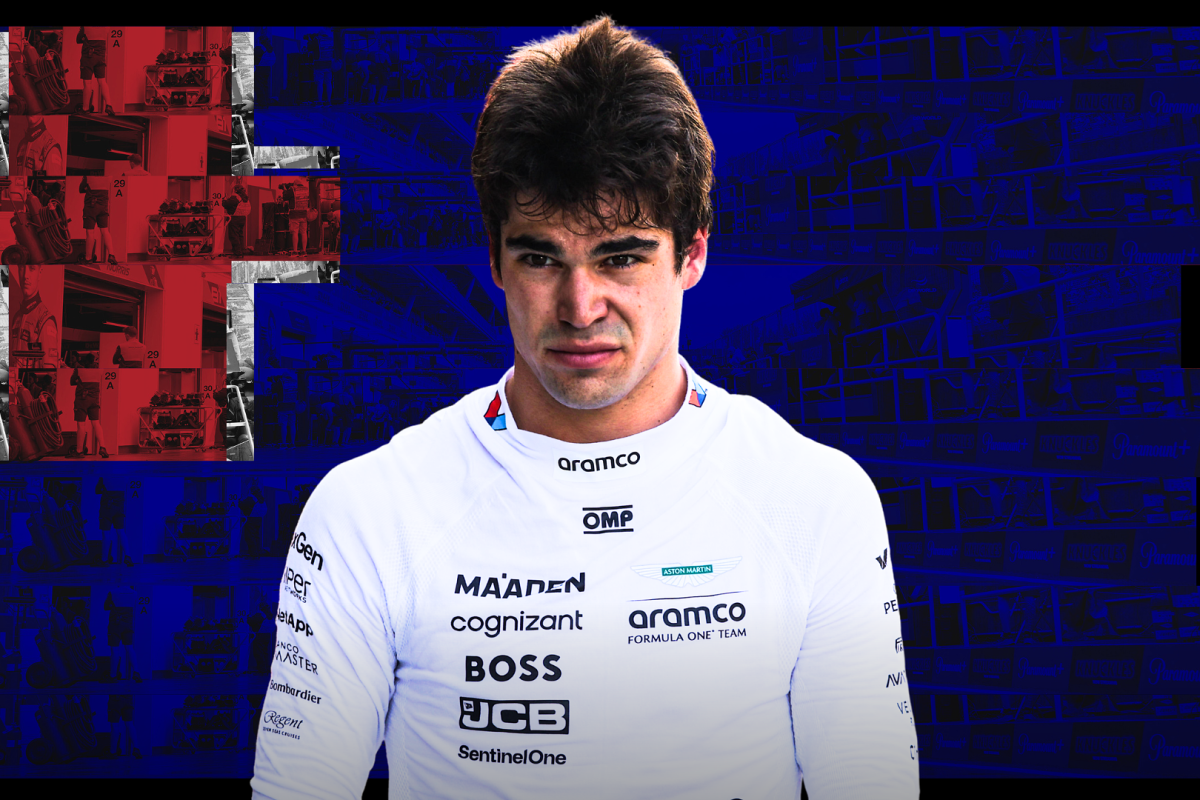 Lance Stroll in front of the Australian flag