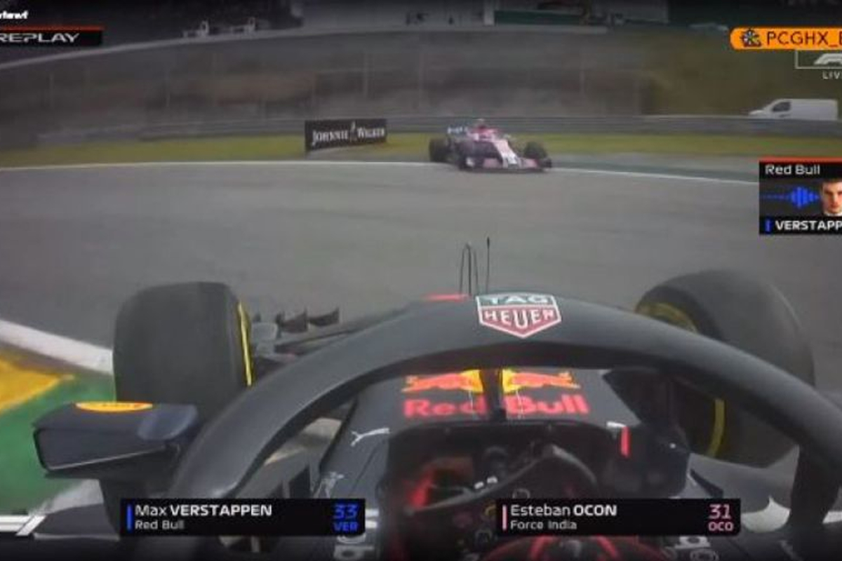VIDEO: Max gives Ocon the finger after Interlagos crash