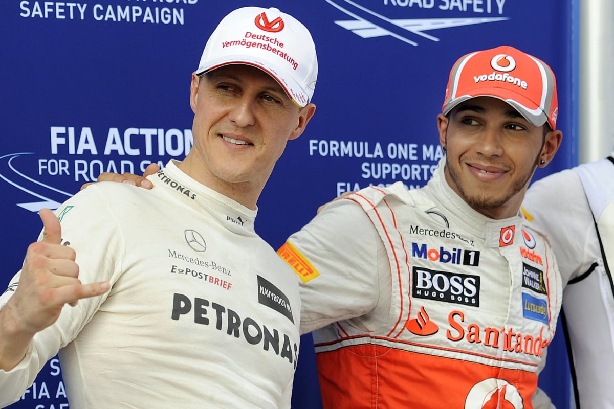 Michael Schumacher and Lewis Hamilton