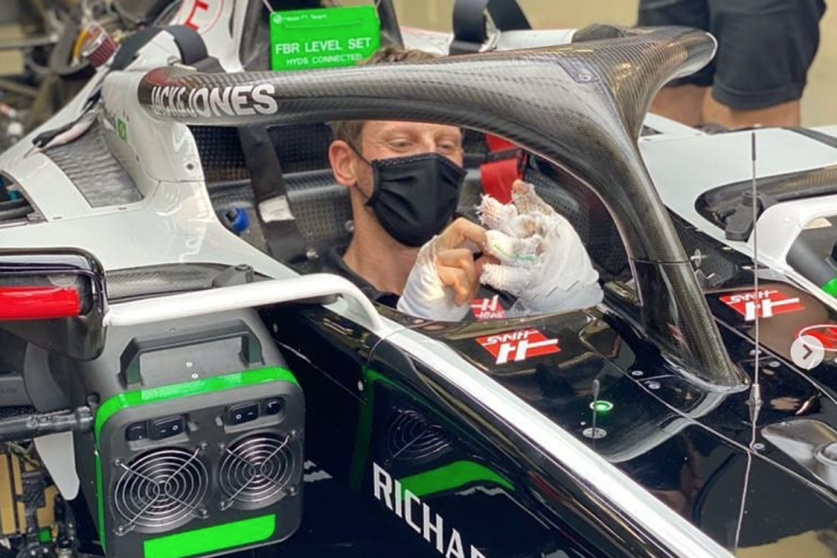 Grosjean sits in F1 car for first time since horror crash