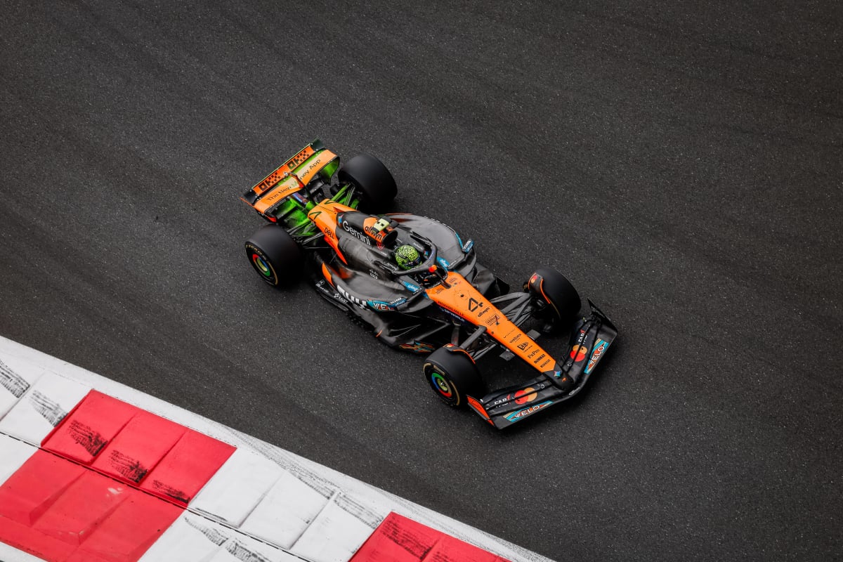 Norris during FP1 in Abu Dhabi
