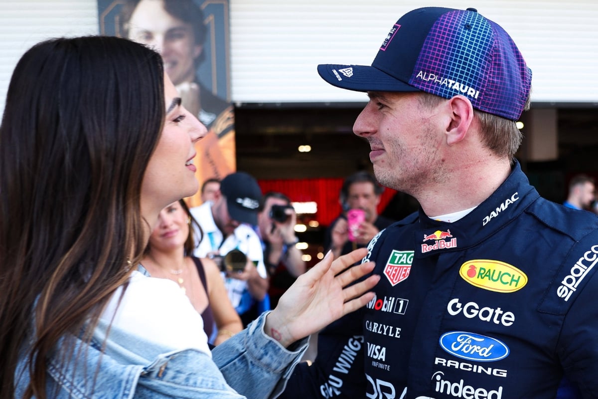 Max Verstappen and Kelly Piquet in the F1 paddock