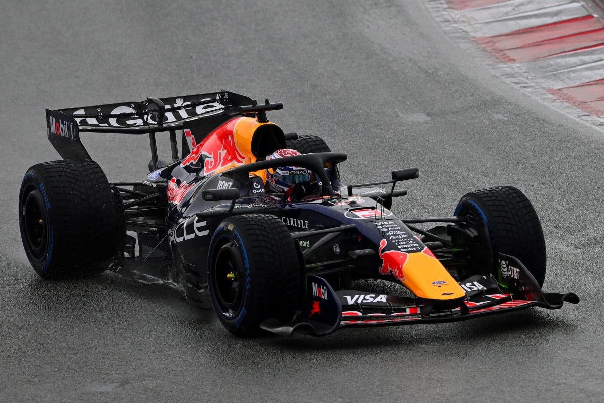 Verstappen during Barcelona test