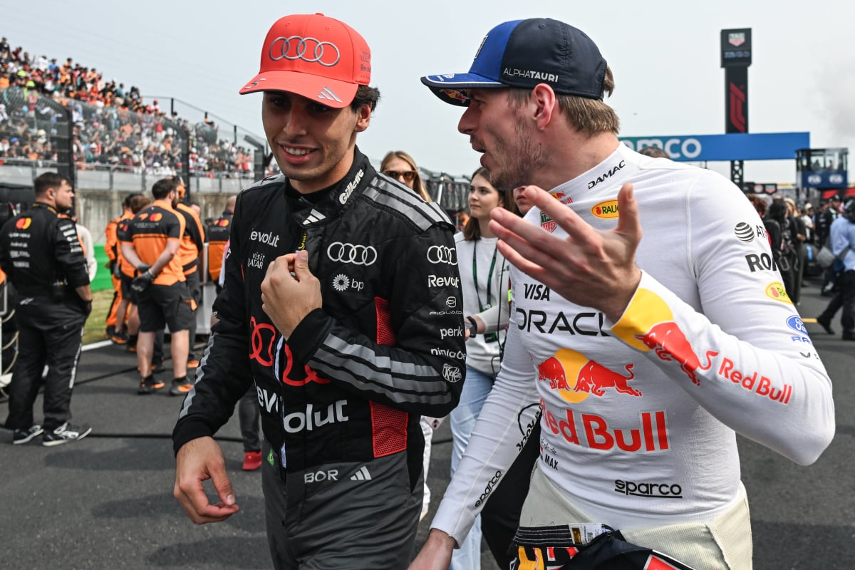 Bortoleto and Verstappen before the start at Suzuka