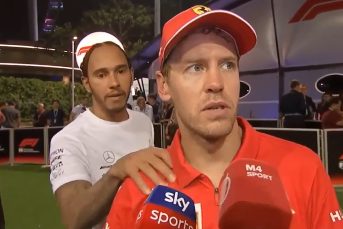 Hamilton blij met winst Vettel in Singapore: "Maakte me zorgen om hem"