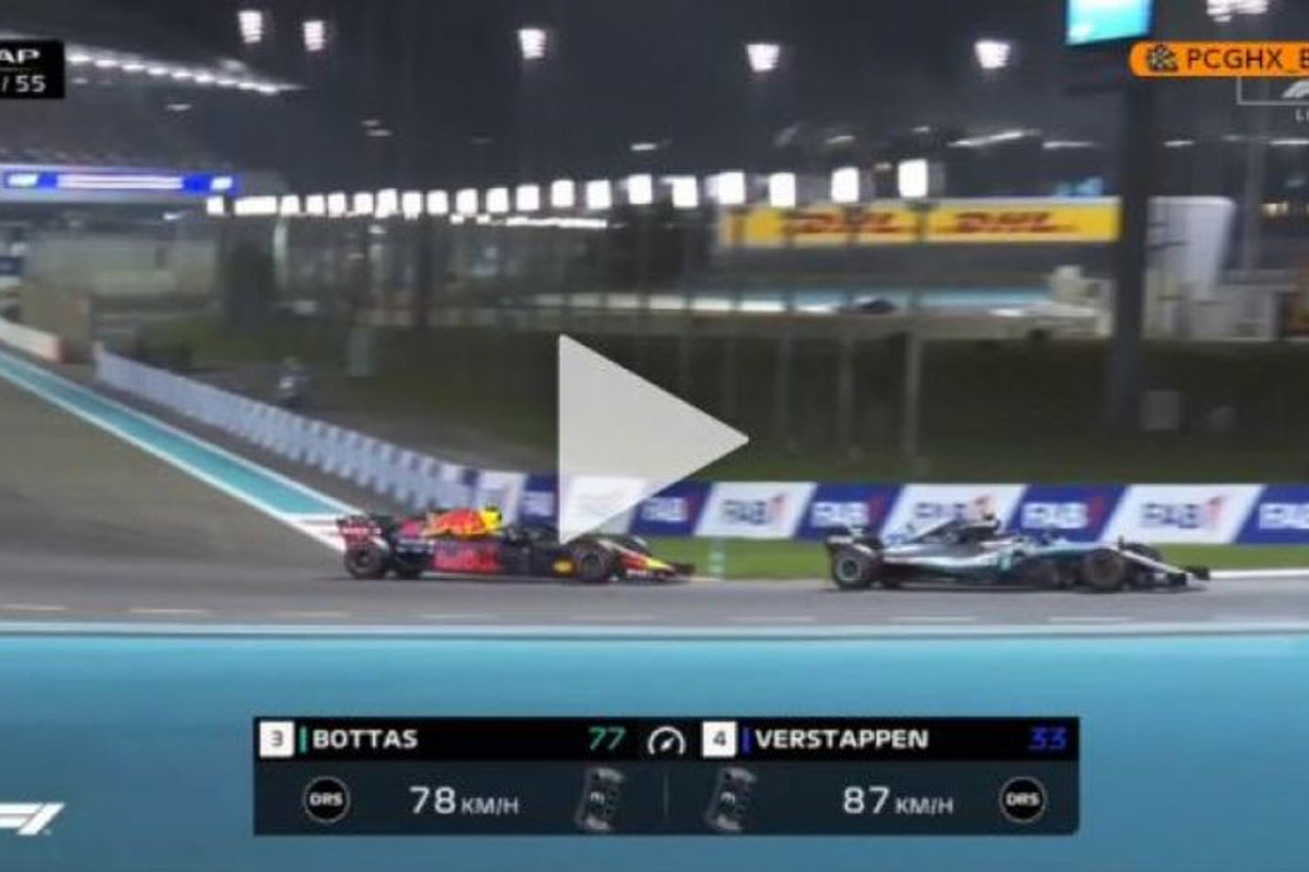 VIDEO: Verstappen and Bottas bang wheels!
