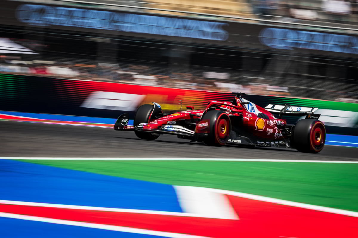 Leclerc during practice in Mexico