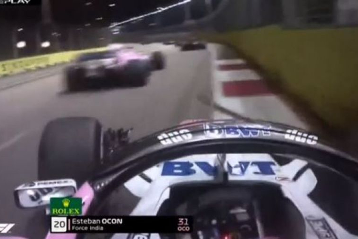 VIDEO: Ocon eats the wall at Singapore start