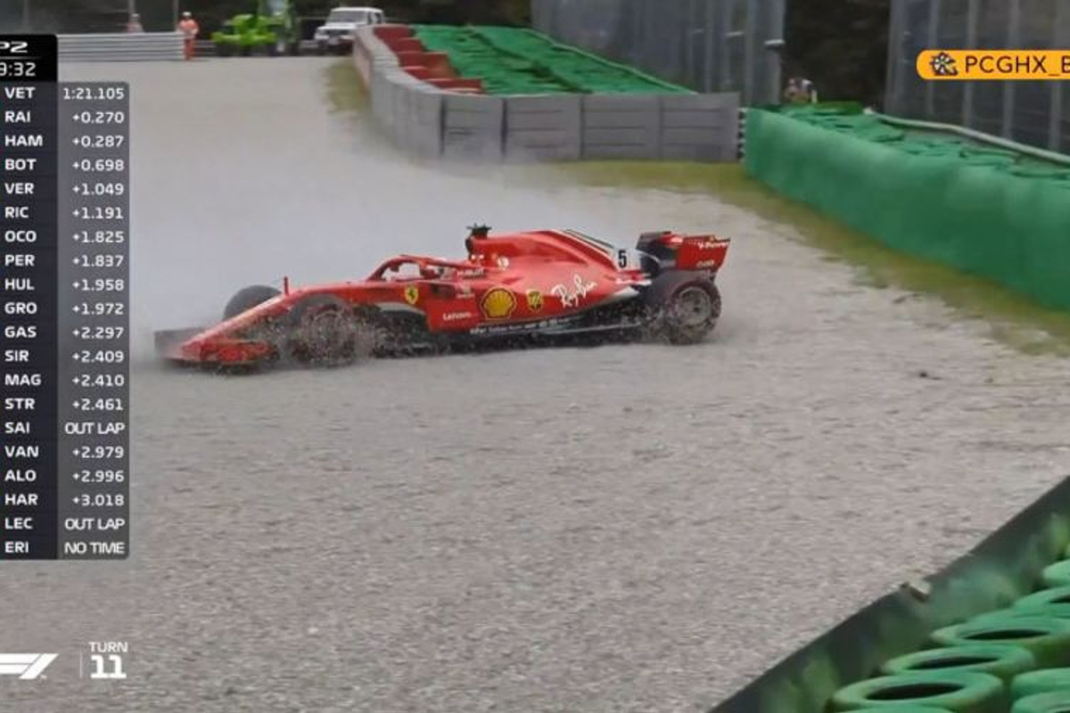 VIDEO: Vettel spins into barriers in FP2!