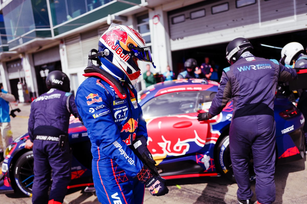 Verstappen in the Nurburgring pits
