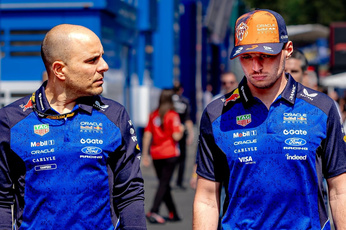 Max Verstappen and GP walk through the paddock at the Belgian GP