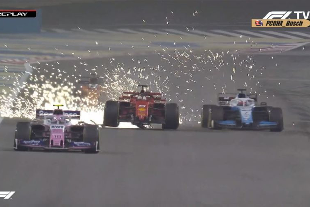 VIDEO: Vettel front wing flies off after Hamilton battle!