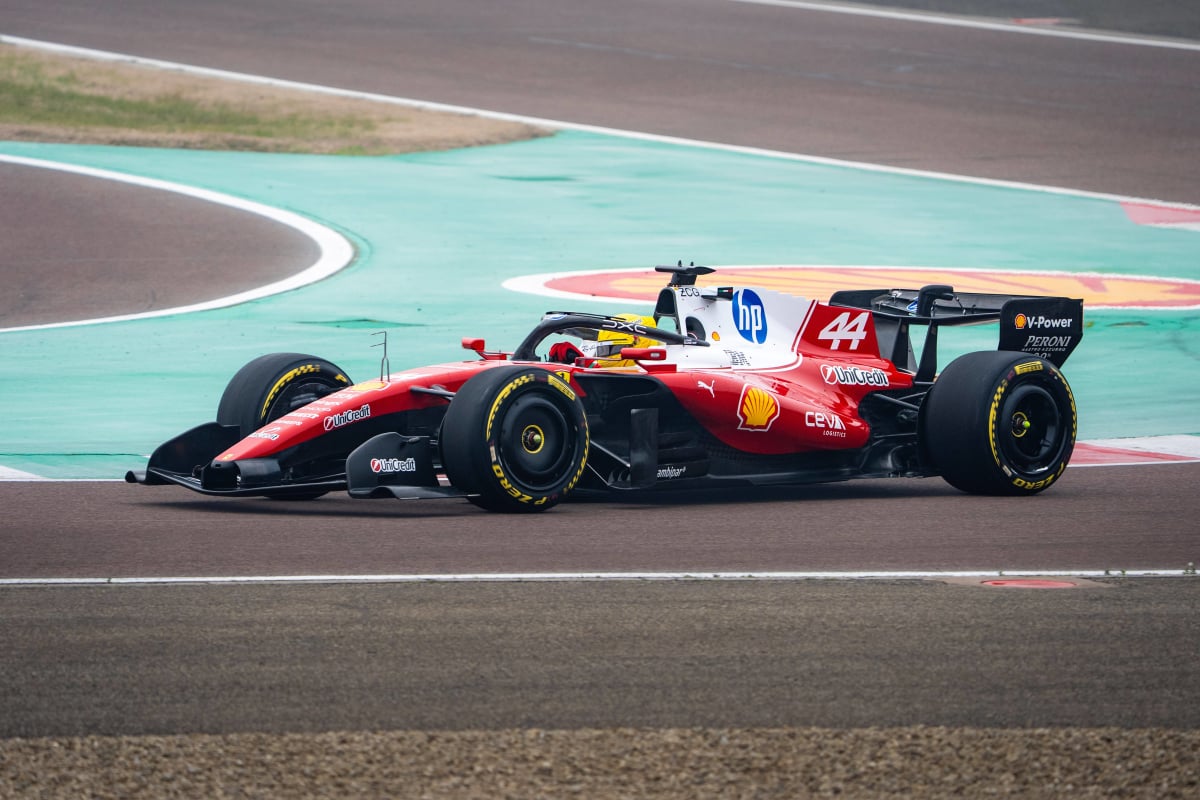 Lewis Hamilton drives the SF-26 for the first time