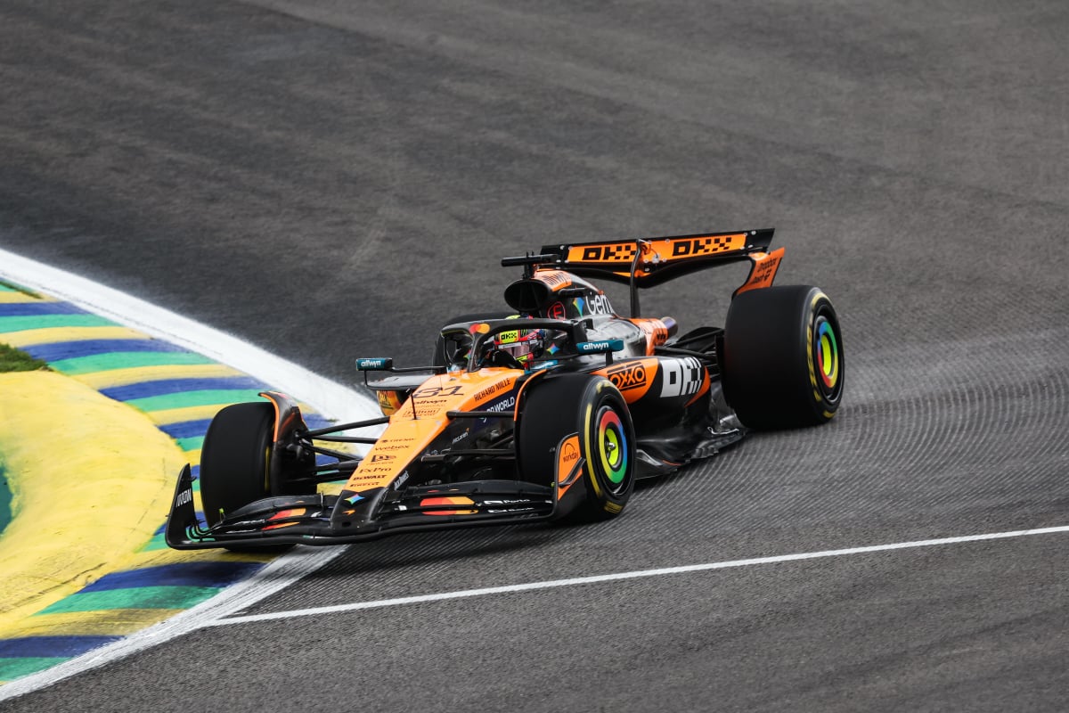 Piastri during practice at Interlagos