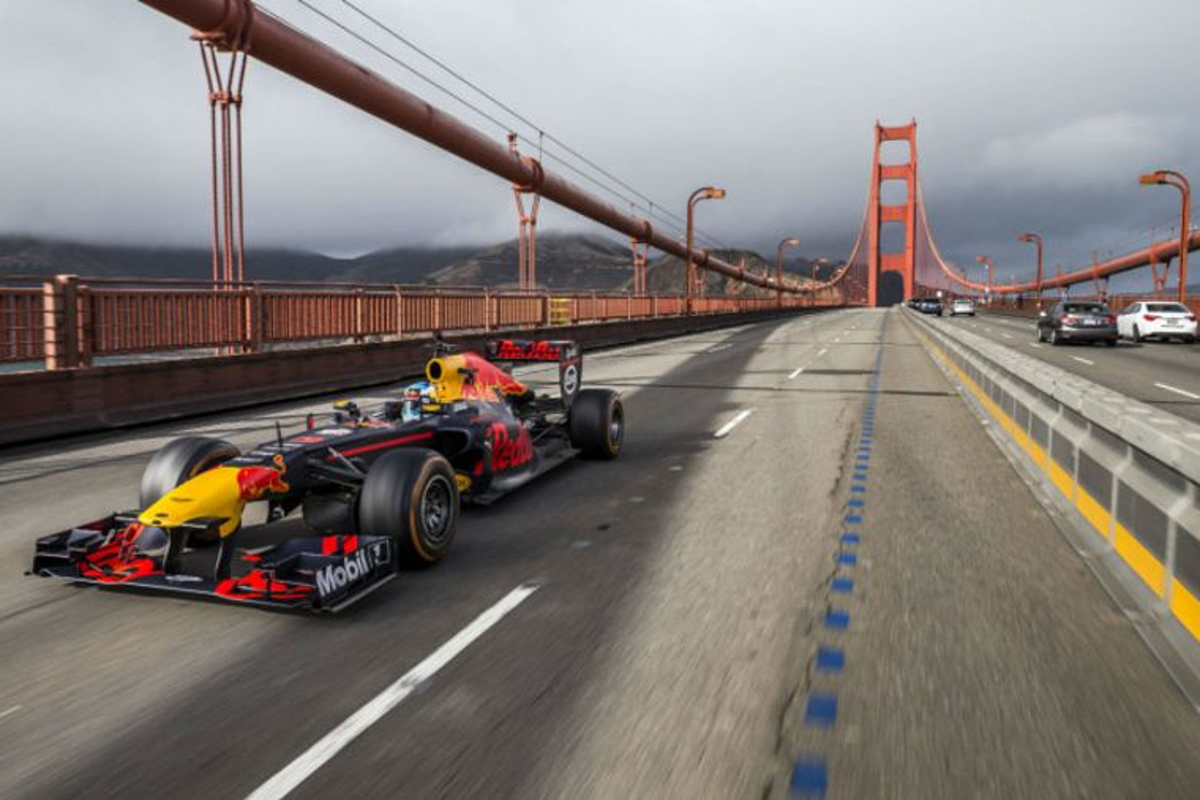 VIDEO: Ricciardo's American road trip - in an F1 car!