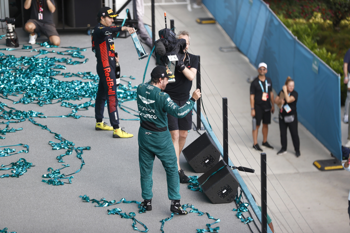 Fernando Alonso says Sergio Perez should get Miami GP penalty in CHEEKY dig