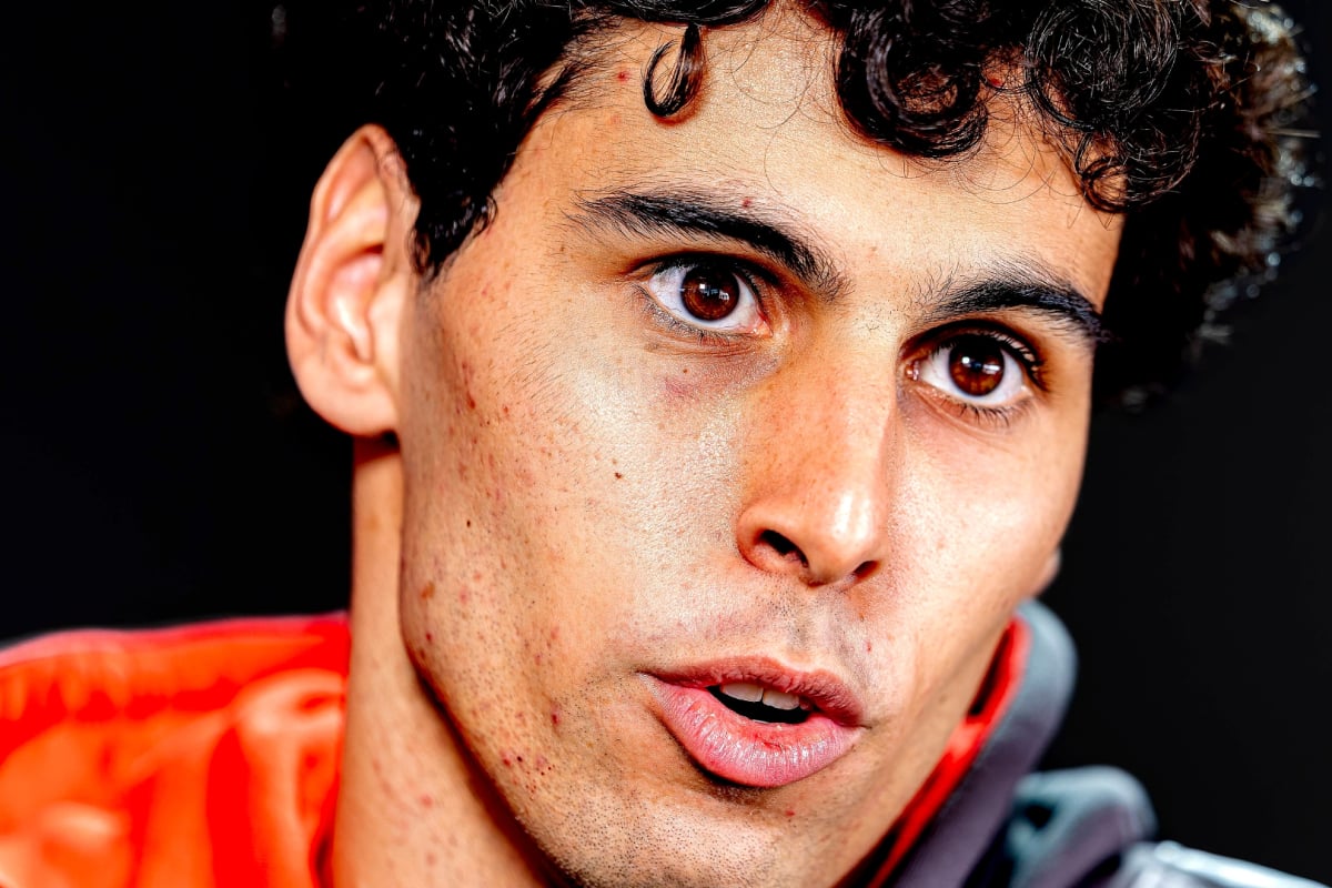 Gabriel Bortoleto's face in profile at the 2026 Japanese Grand Prix