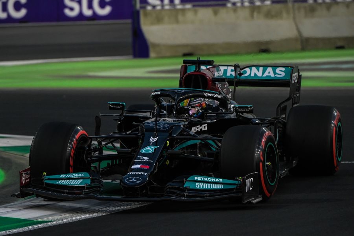 Hamilton shines under Saudi lights as heavy Leclerc crash ends practice early