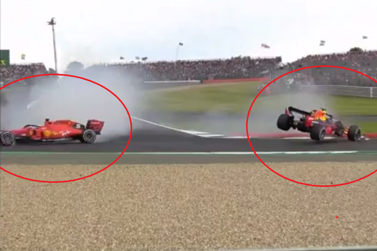 VIDEO: Vettel punts Verstappen off at Silverstone!