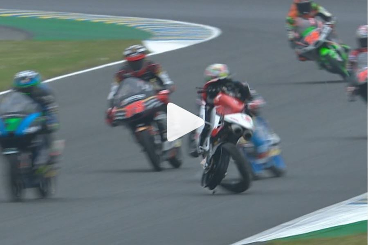 VIDEO: Runaway bike swerves into traffic in crazy Moto3 crash!