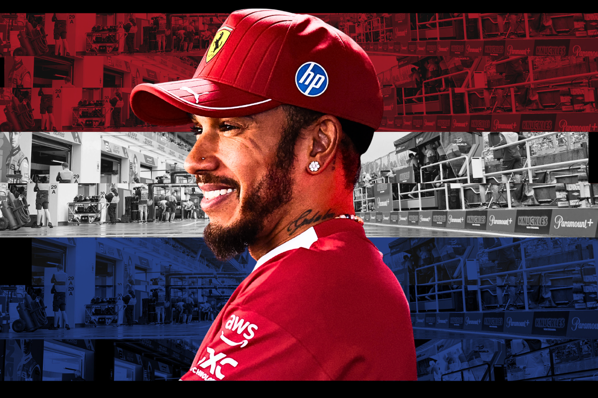 Lewis Hamilton in front of the Dutch flag