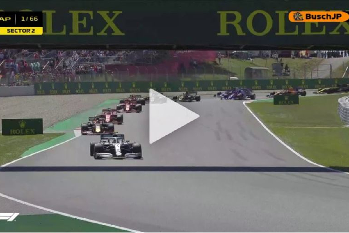 VIDEO: Vettel's desperate lunge at start fails!
