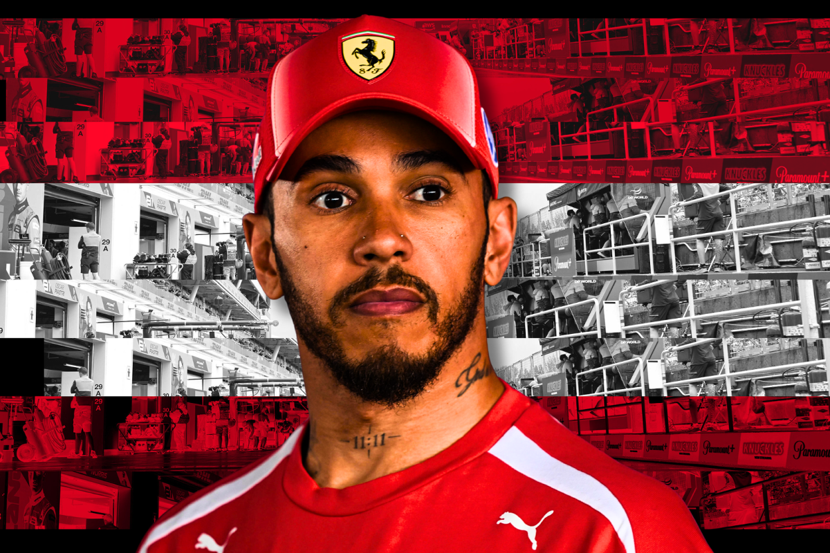 Lewis Hamilton is shown with an Austrian GP background