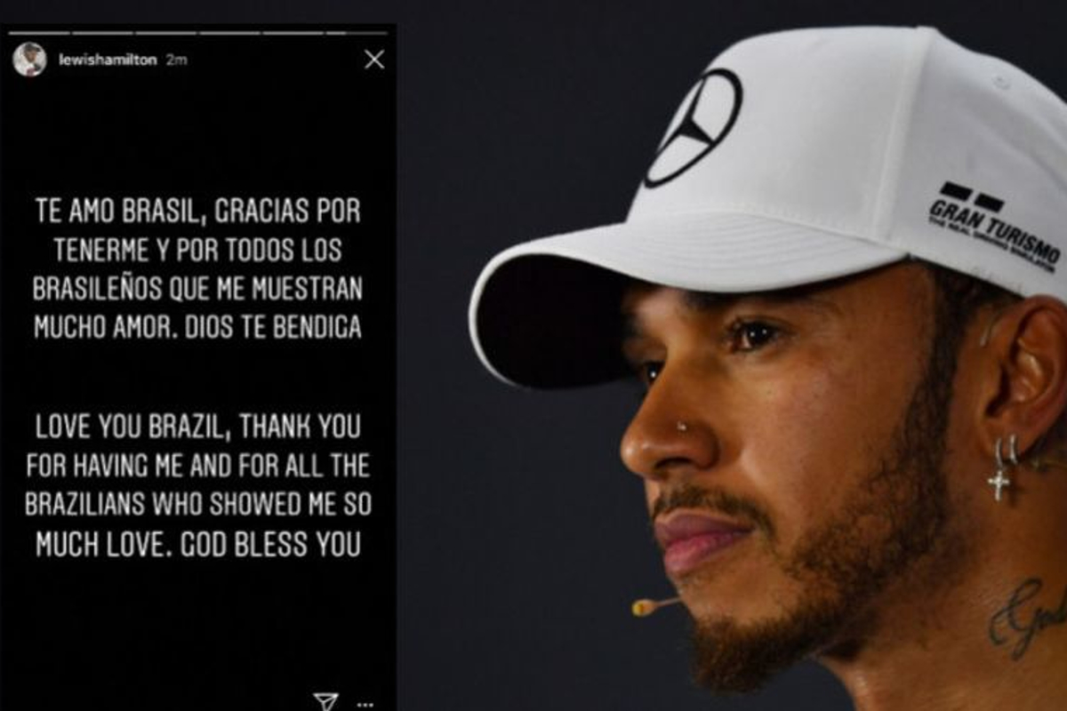 OOPS: Hamilton thanks Brazilian fans... in Spanish