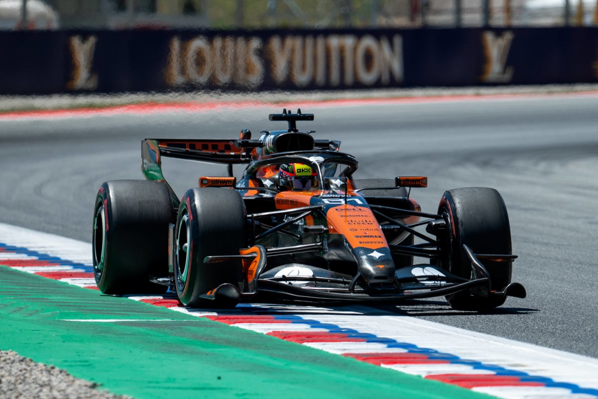 Piastri during practice in Barcelona